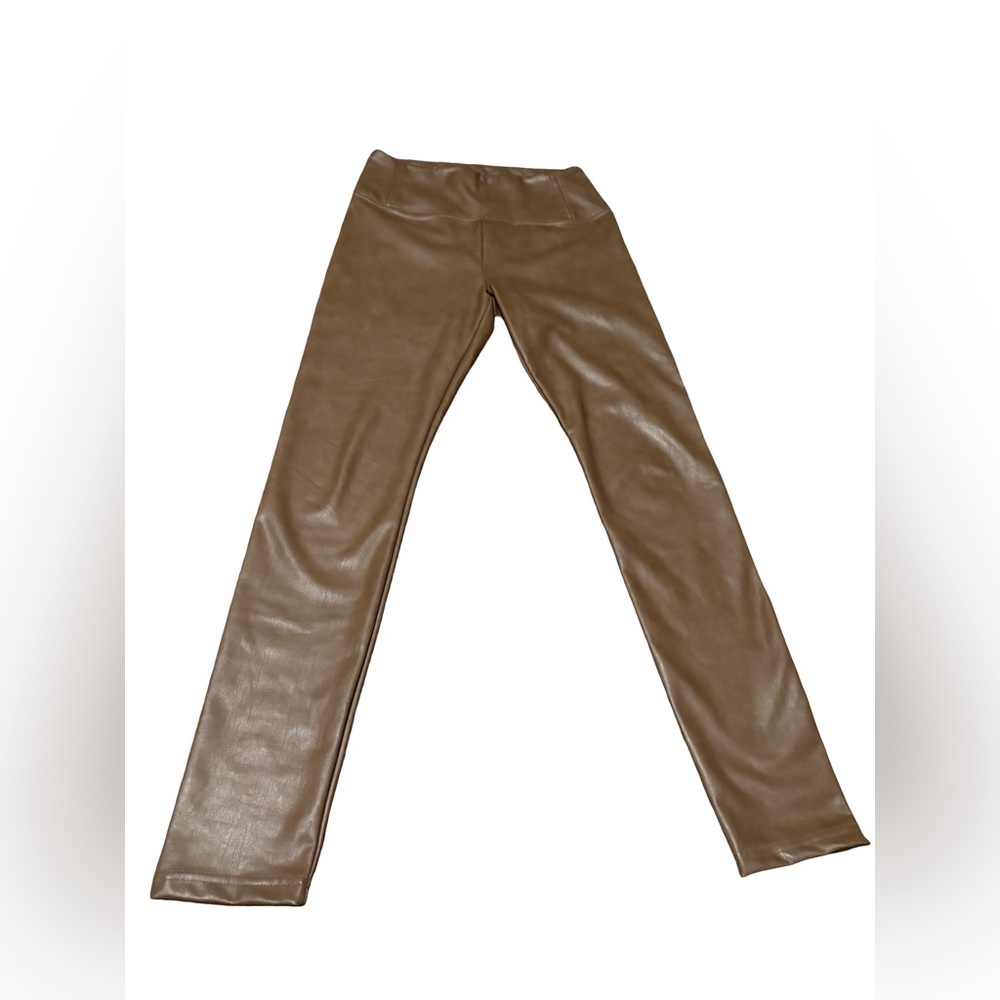 ⏰ 7 For All Mankind Brown Leather Leggings - Picture 5 of 9